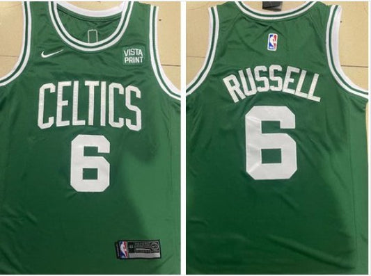 vista print Boston Celtics #6 Bill Russell Jersey Green