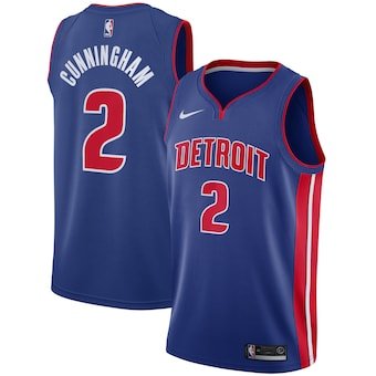 Detroit Pistons #2 Cade Cunningham Blue Swingman Icon Edition Jersey