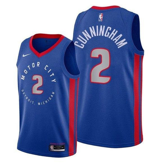 Detroit Pistons #2 Cade Cunningham Blue Swingman 2020-21 City Edition Jersey